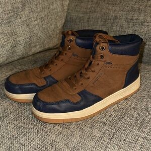 Nautica boys Brown and Navy High-Top Sneakers